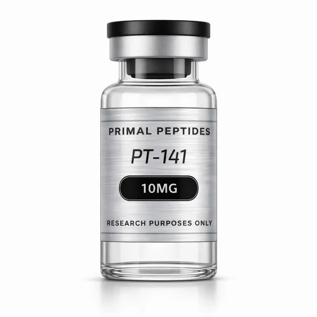PT-141 (Bremelanotide) vial · in-vitro research reference material