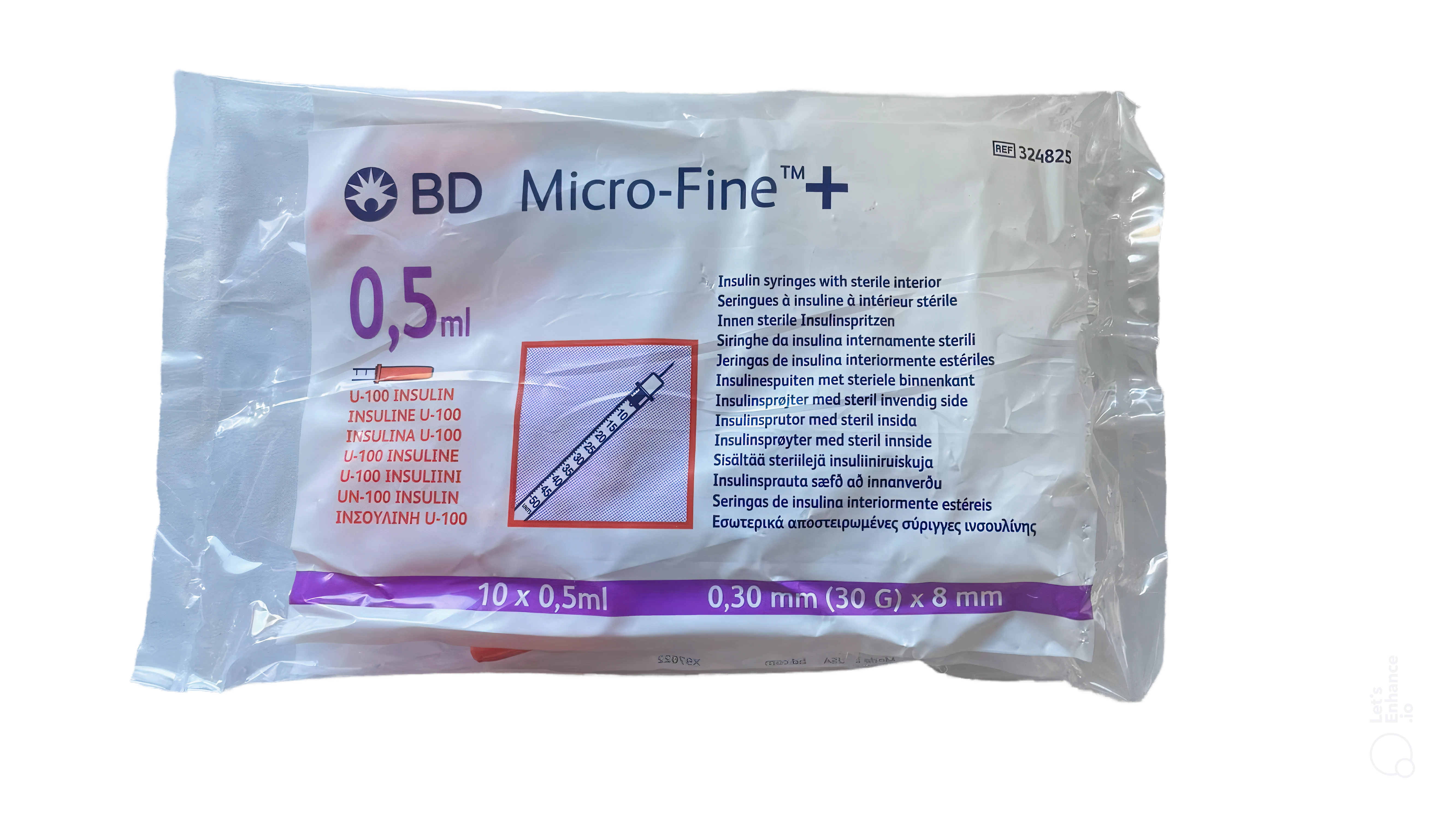Insulin Syringe 0.5ml · 30G × 8mm vial · referansemateriale for in-vitro forskning