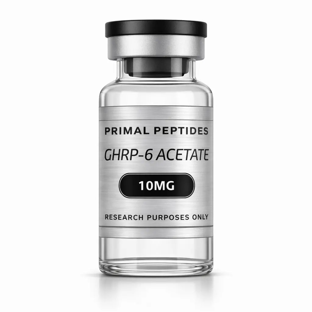 GHRP-6 Acetate 10MG – groeihormoonreleasing peptide in glazen vial